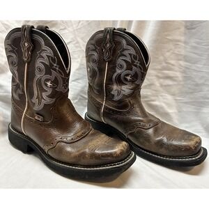 Justin Gypsy L9965 Women's Brown Leather Cowboy Boots US Size 8B